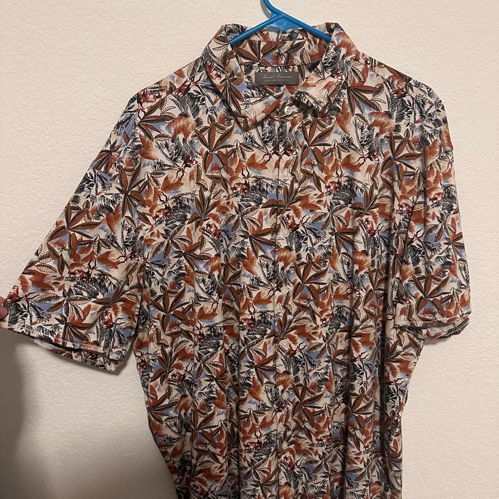 Tommy Bahama Brown and Blue Casual Button Down Shirt